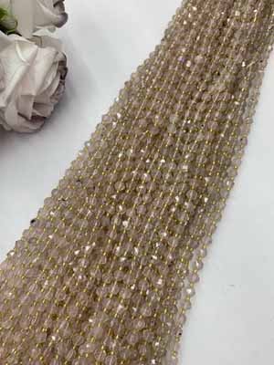 Pink Super Seven formless beads (each approx. 5-6mm), long chain 38cm.
