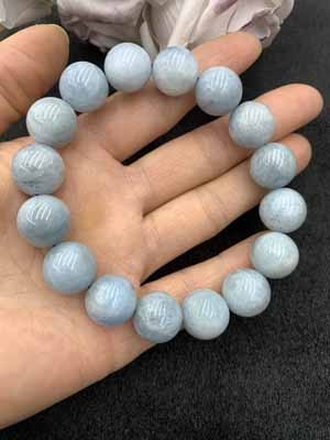 Aquamarine 14mm bracelet.
