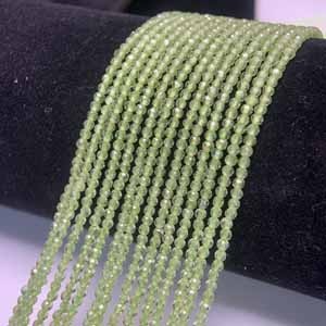 Peridot diamond cut (2mm) semi-finished long chain 39cm.