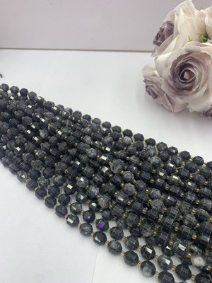 Black hair crystal lulutong 10mm, 38cm long chain.