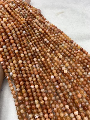 Red Persian Gulf agate glossy beads 6mm, 8mm, semi-finished long chain 38cm.