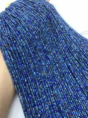 Phoenix lapis lazuli sugar cube 2x2mm, long chain 38cm.