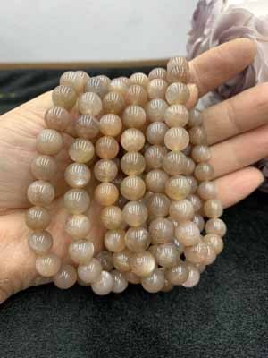 Orange moonstone bracelet 6mm.