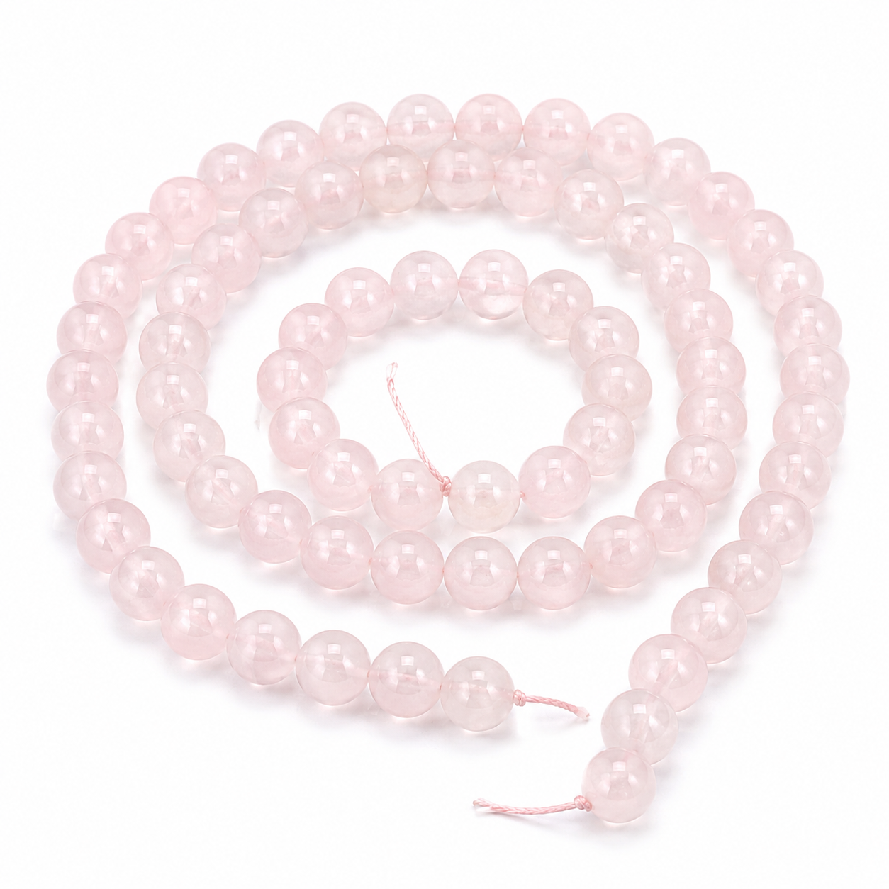 Jelly pink rose quartz long chain (12+mm) semi-finished.