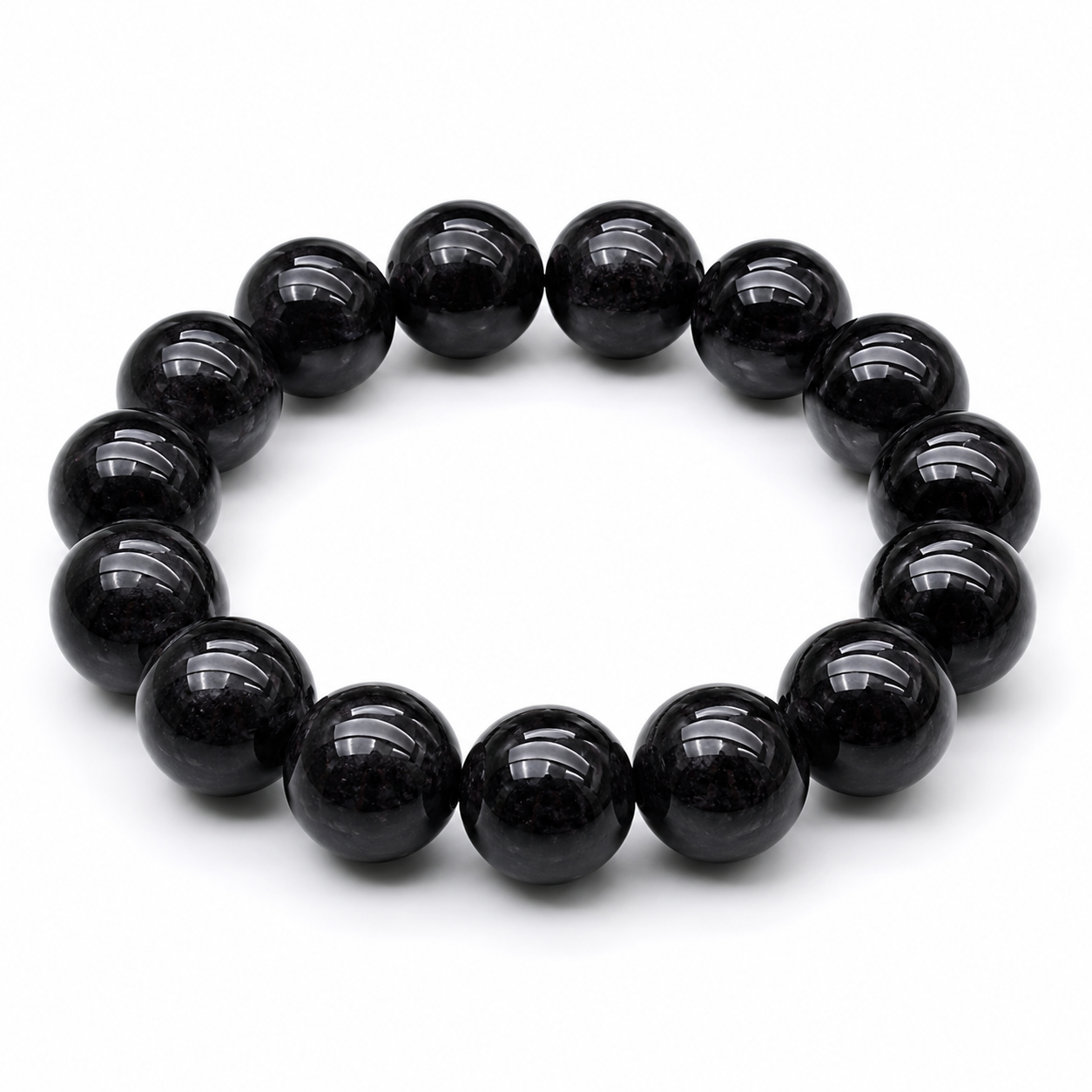 Black tourmaline bracelet 14mm.