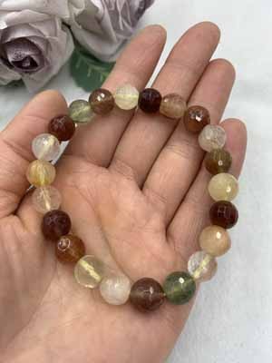 Colored hair crystal 10mm bracelet